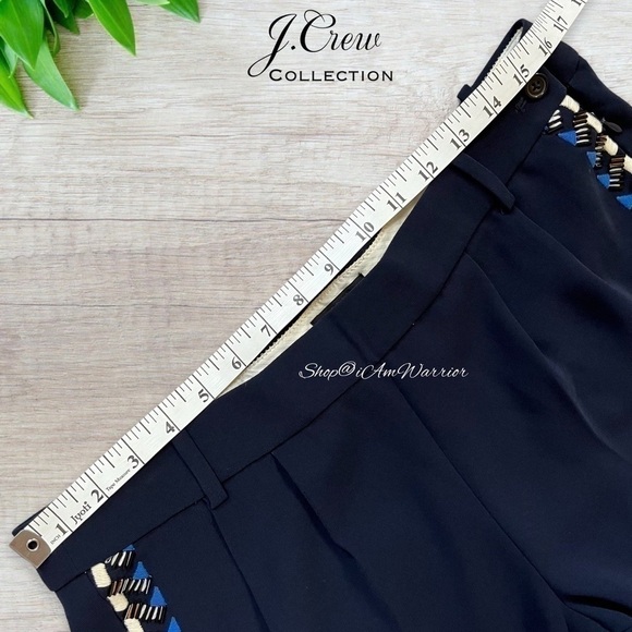 J.Crew Collection NWT navy embellished tuxedo striped pants *shop@iamwarrior - Picture 6 of 11